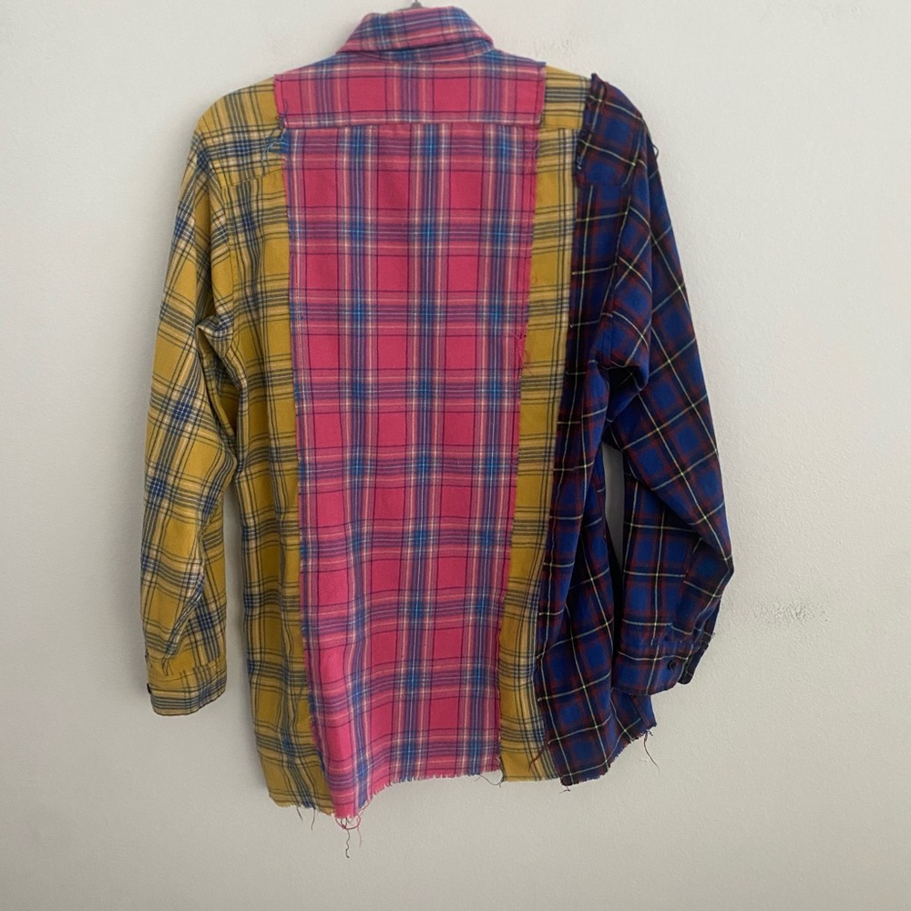 Better Be Patchwork Long Sleeve Button Down Flann… - image 2